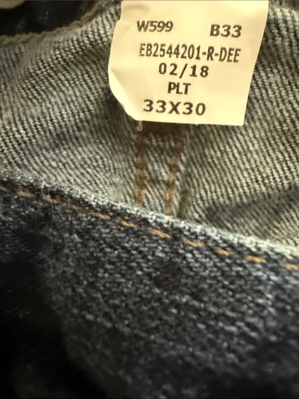 Eddie Bauer Men's Dark Blue Straight-Leg Jeans. Size 33x30.